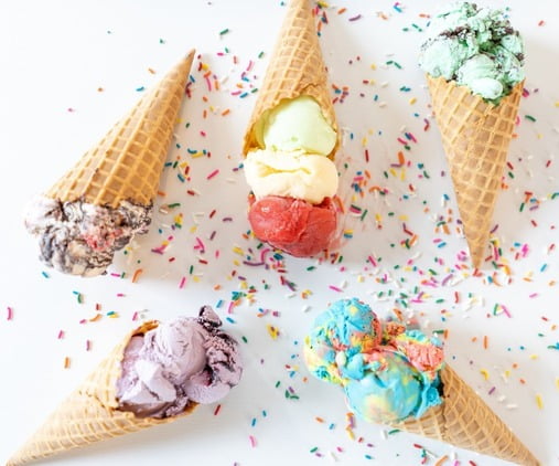 different ice-cream cones